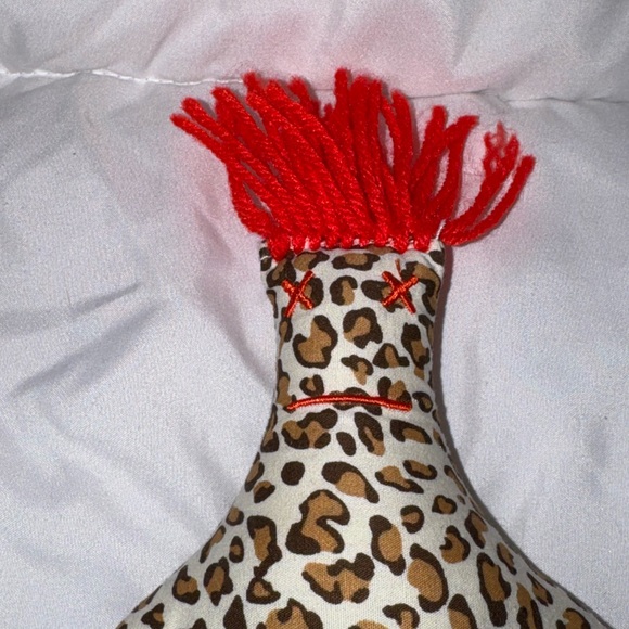 Leopard Print Dammit Doll Plush Red Hair Stress Relief Gag Gift - Picture 2 of 5